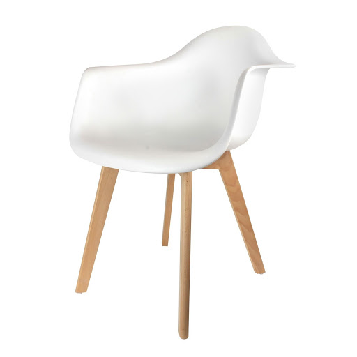 FAUTEUIL SCANDINAVE BLANC COQUE PP