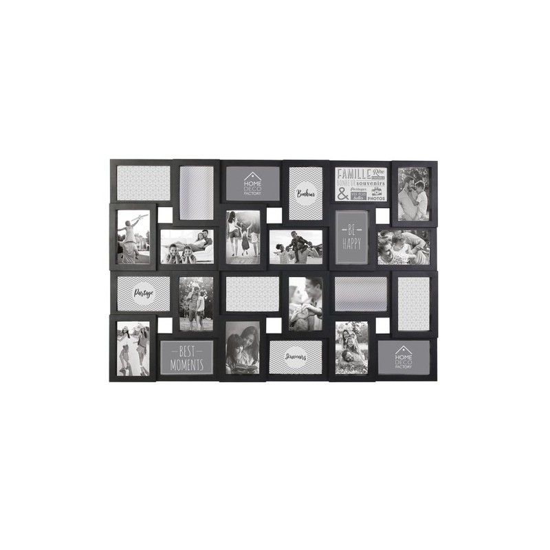 PELE-MELE 24 VUES CADRE PLASTIQUE NOIR M6