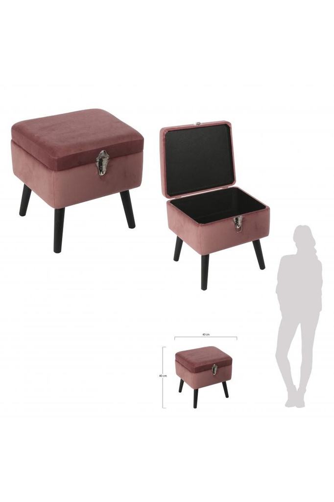 COFFRE VELOURS PM ROSE