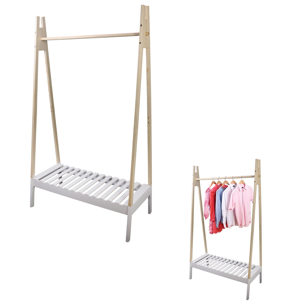 PORTANT A VETEMENT BOIS BLANC