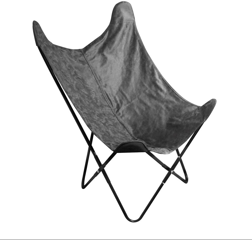 FAUTEUIL PAPILLION SEDIA FARFALLA DECORO PELLE MARRONE