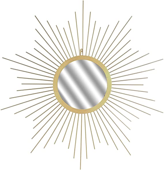 MIROIR SOLEIL DORE MURAL METAL