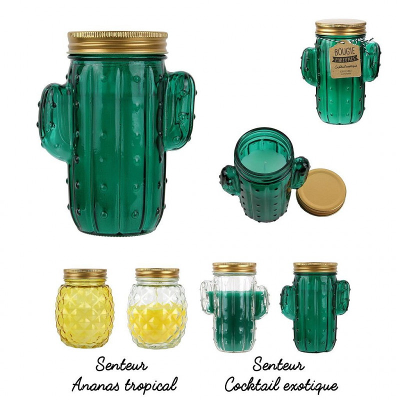 BOUGIE MANSON JAR CACTUS ET ANANAS