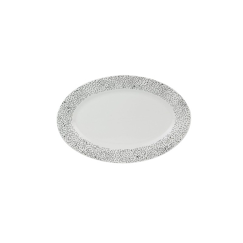 PLAT OVALE CERAMIQUE MAKE A WISH 35.5X24CM M18