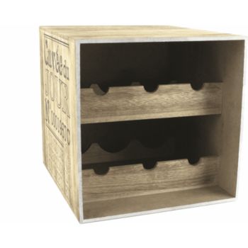Range bouteille Totally Addict caisson à vin 6 bouteilles en bois