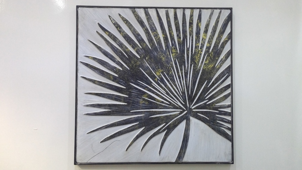 DECO MURAL CARRE FEUILLE EN FER