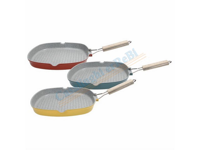 TOGNANA POELE A GRILLER GRIS 28 X 28 CM