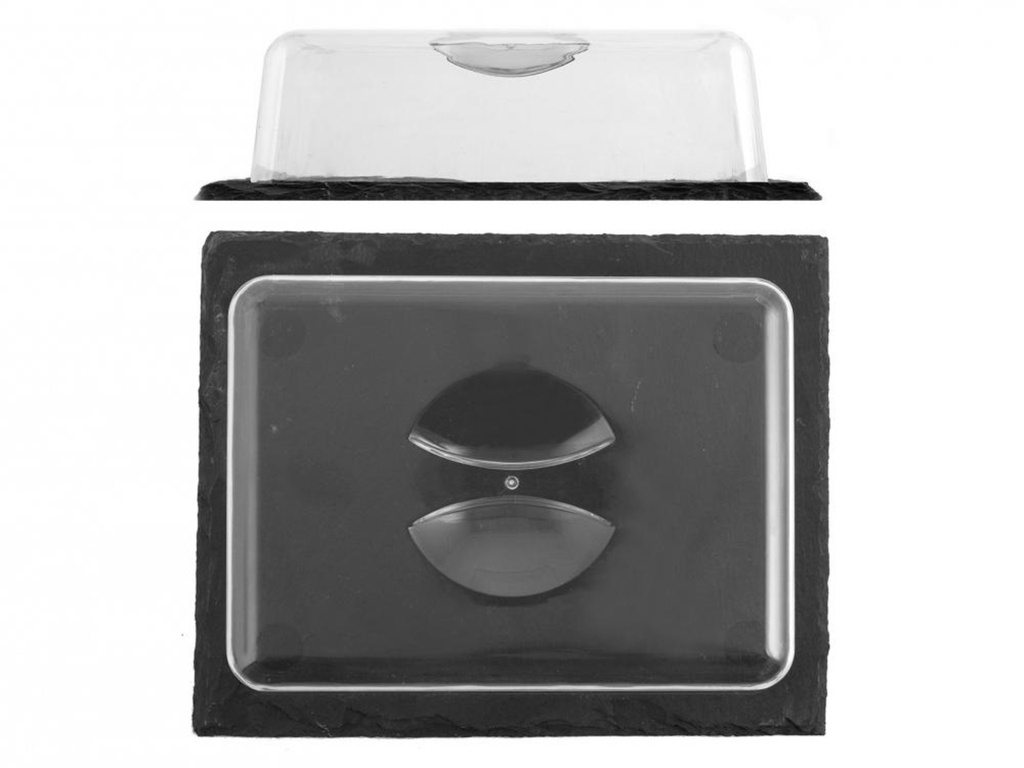 PLATEAU A FROMAGE RECTANGULAIRE EN ARDOISE AVEC CLOCHE