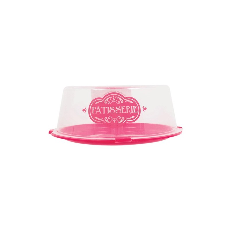 BOITE DE TRANSPORT A GATEAU PLASTIQUE ROSE M24