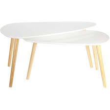 TABLE GIGOGNE BOIS GALET BLANC