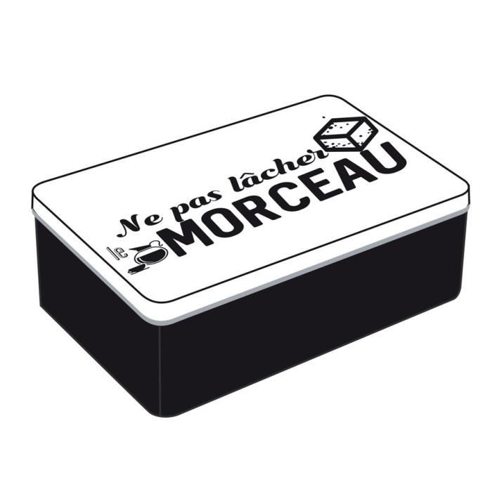 BOITE A SUCRE EN MÉTAL NOIR ET BLANC