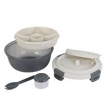 LUNCH BOX RONDE DE COMPARTIMENTS ET FOURCHETTE