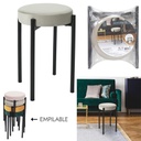 TABOURET BUBBLE VELOURS GRIS