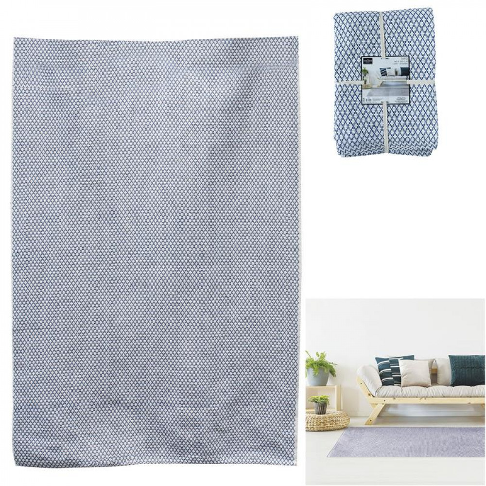 TAPIS LOSANGES BLEUS 140x200cm, 1 fois assorti