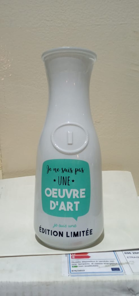 CARAFE EN VERRE PEINT JE SUIS