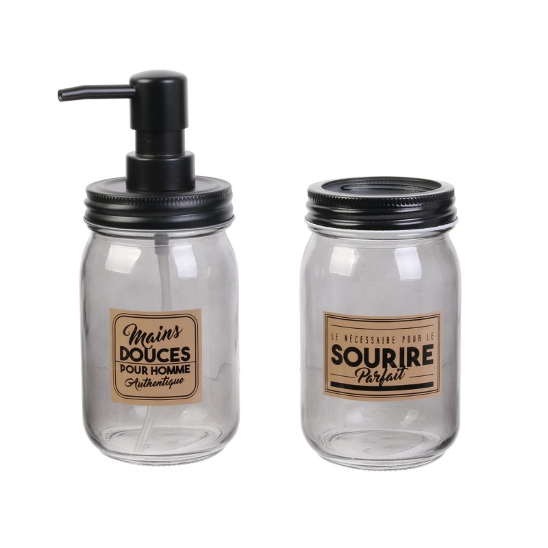 DISTRIBUTEUR DE SAVON ET PORTE BROSSE A DENT