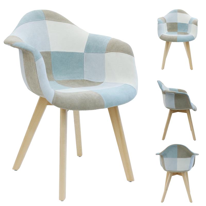 FAUTEUIL PATCHWORK BLEU CLAIR