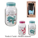 TIRELIRE HUMORISTIQUE EN VERRE PARESSEUX BLANC