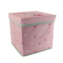 Cube de rangement pliable rose 30x30x30cm
