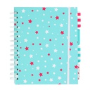 CARNET À SPIRALE A5 BLEU 100 PAGES LIGNÉES ONGLETS REPOSITIONNABLES