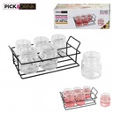 COFFRET DE 6 VERRE SHOOTER ET RACK METAL