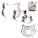 Ens. de 3 moules tête de chat