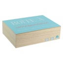 Boite à correspondance - Bois - 18 x 24 cm - Beige et bleu