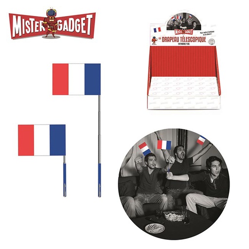 DRAPEAU FRANÇAIS MISTER GADGET TÉLESCOPIQUE