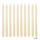 10 Bougies Ivoire Chandelier 25 cm, Bougie flambeau, diam. de base 2,2cm - Unique