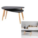 TABLE GIGOGNE BOIS GALET NOIR