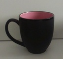 TASSE Noir mat garniture rose160m