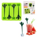 Moule à glaçons et 4 agitateurs en forme de cactus