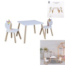 TABLE ET 2 CHAISES LICORNE