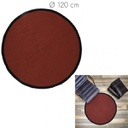 TAPIS ROND COTON TERRACOTTA BORD NOIR