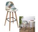 TABOURET DE BAR PATCWORK BLEU