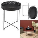 TABLE D APPOINT PLATEAU ROND SEVILLE NOIR D35CM